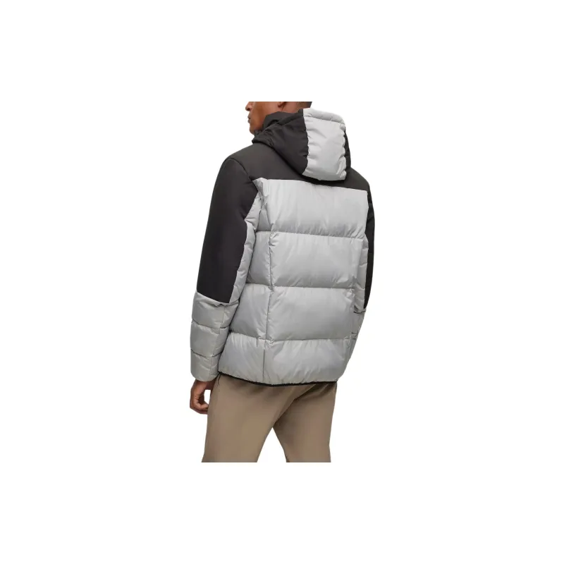 HUGO BOSS Regular Fit Water Repellent Down Jacket With Logo Detail Jackets & Coats Men's Light Gray-2