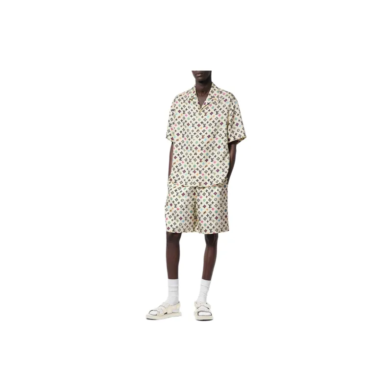LOUIS VUITTON By Tyler The Creator Monogram Printed Silk Shorts-1