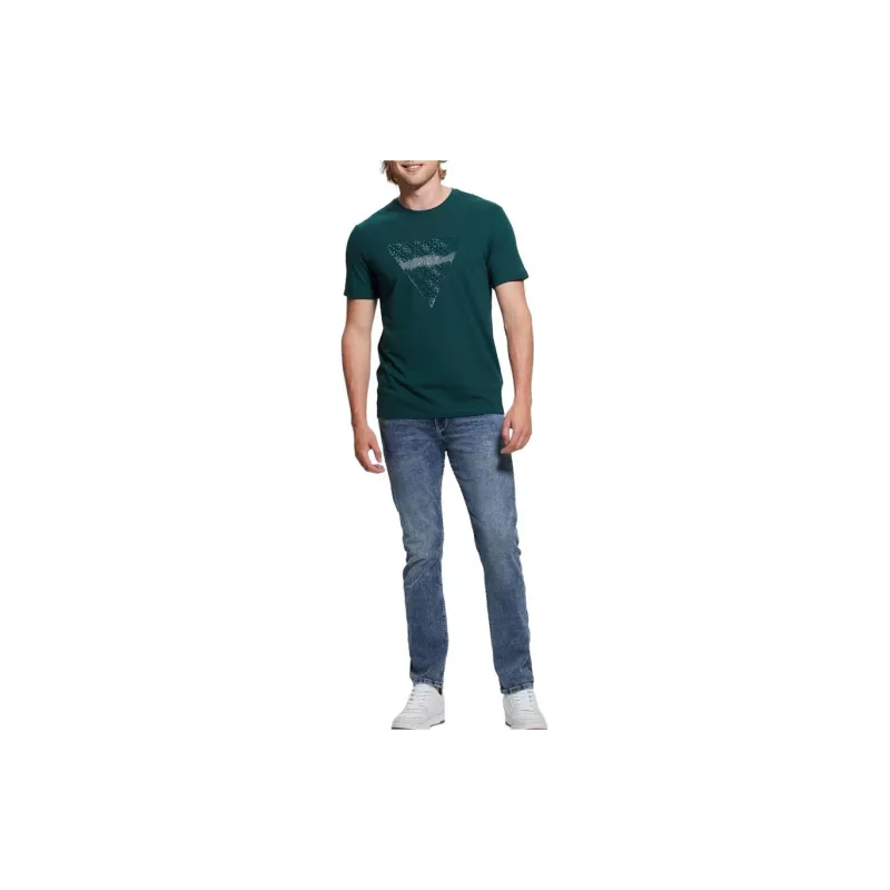 GUESS Eco Triangle Crewneck Tee T-Shirt Men's Green-2