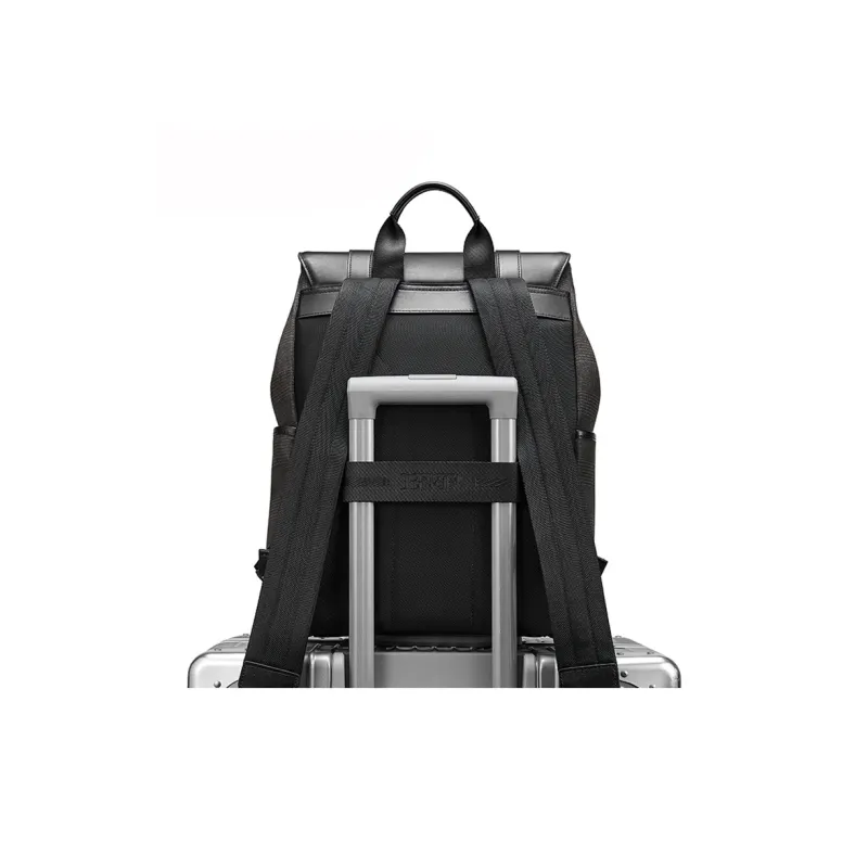 BVP Men's Genuine Leather Backpack Backpack Large Size Men's Black-3