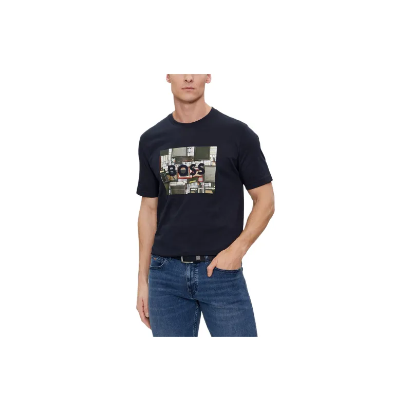 HUGO BOSS T Shirts Men Marine Blue-3
