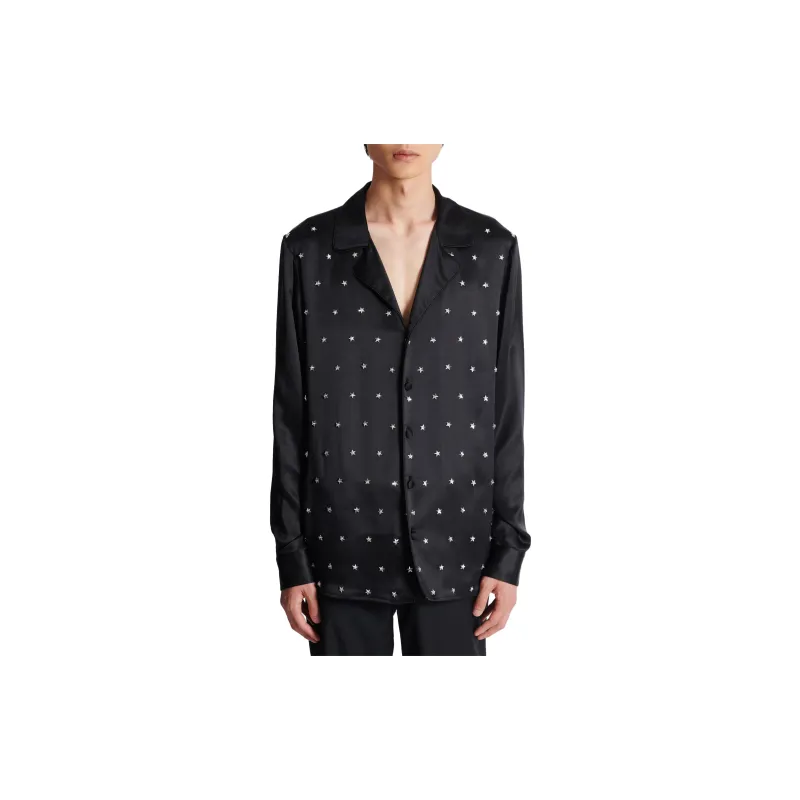 BALMAIN Stars embroidered Silk Shirt-5