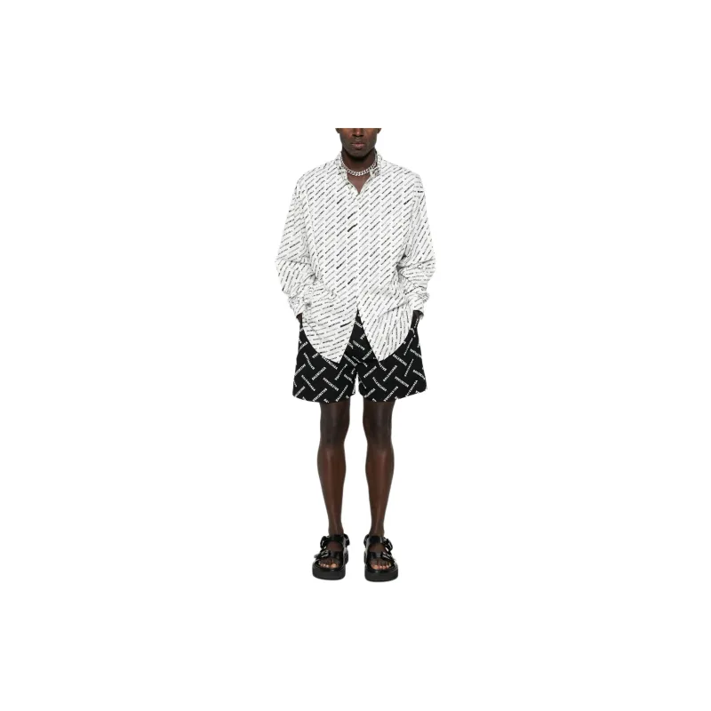 Balenciaga All Over Logo Bermuda Shorts-2