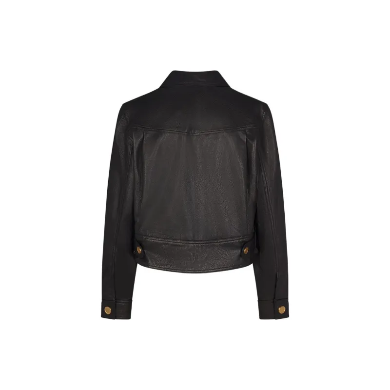 FRAME FW24 Leather Jacket Women's Black-1