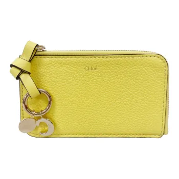 Chloe Cow Leather Coin Purses Wallets Women's Yellow