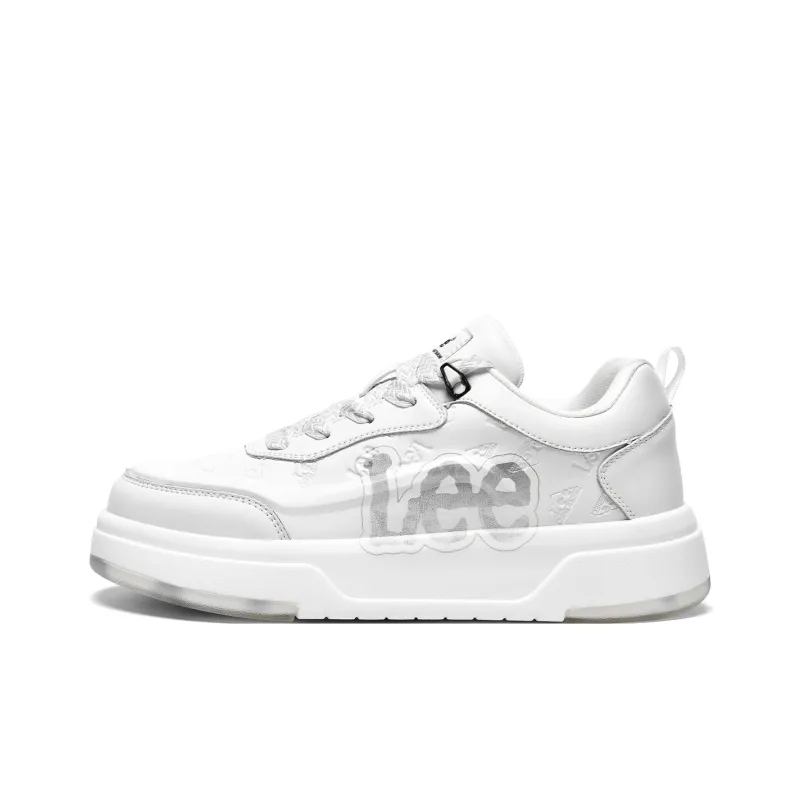 Lee Classic And Versatile White Sneakers, Trendy Fashion Low Top Height Increasing Skateboard Shoes Men's-0