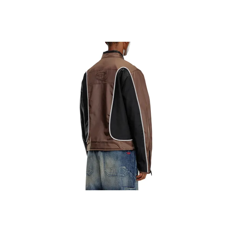 DIESEL J Blink Colourblock Zipped Biker Jacket-2
