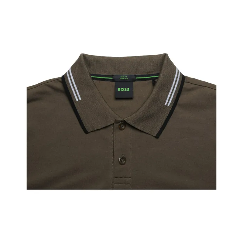 HUGO BOSS Short Sleeved Polo Shirt Men's Olive Green-6