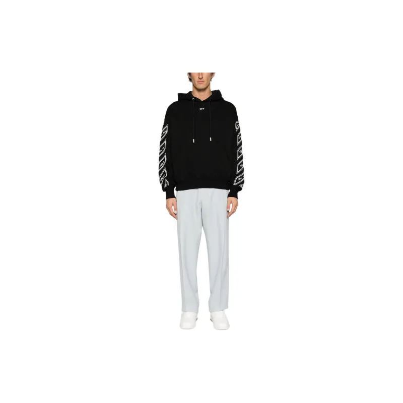 OFF-WHITE Logo-embroidered Cotton Hoodie-1