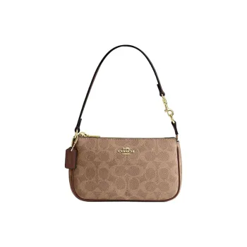 COACH Nolita Artificial Leather One Shoulder Handbag Trumpets Women's Brown Yellow & Brown