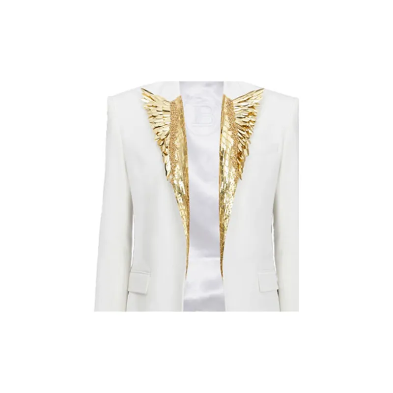 BALMAIN FW22 Business Suits Coats Men's White-6