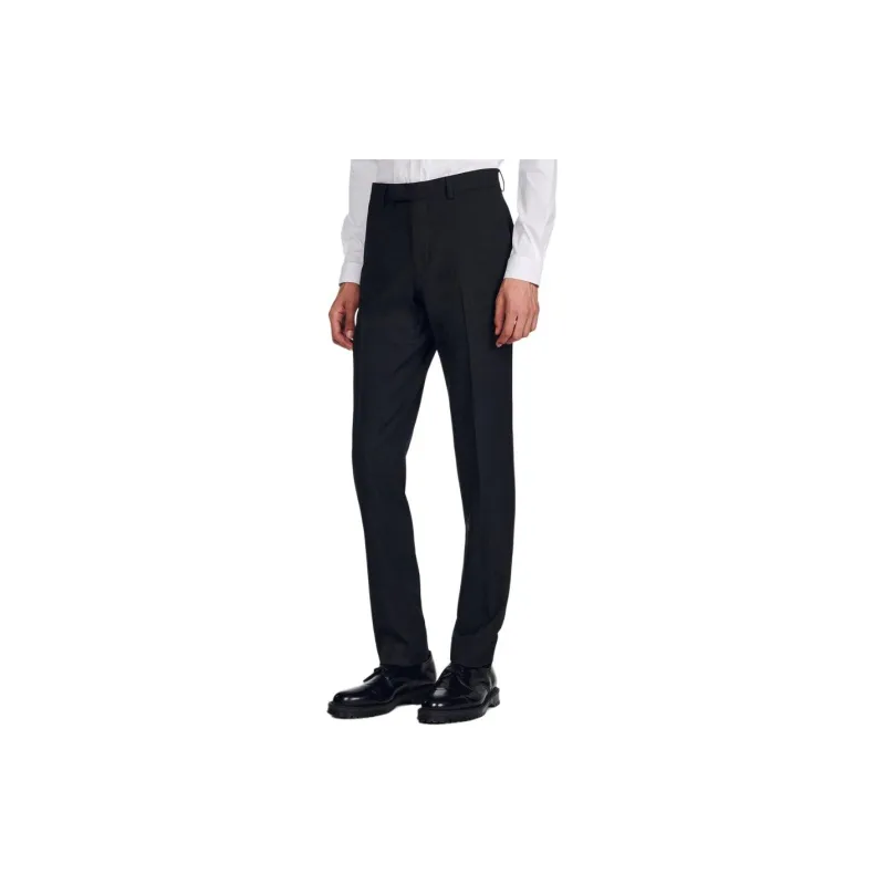 Sandro Wool Suit Trousers Suit Trouser Men's Dark Gray-5
