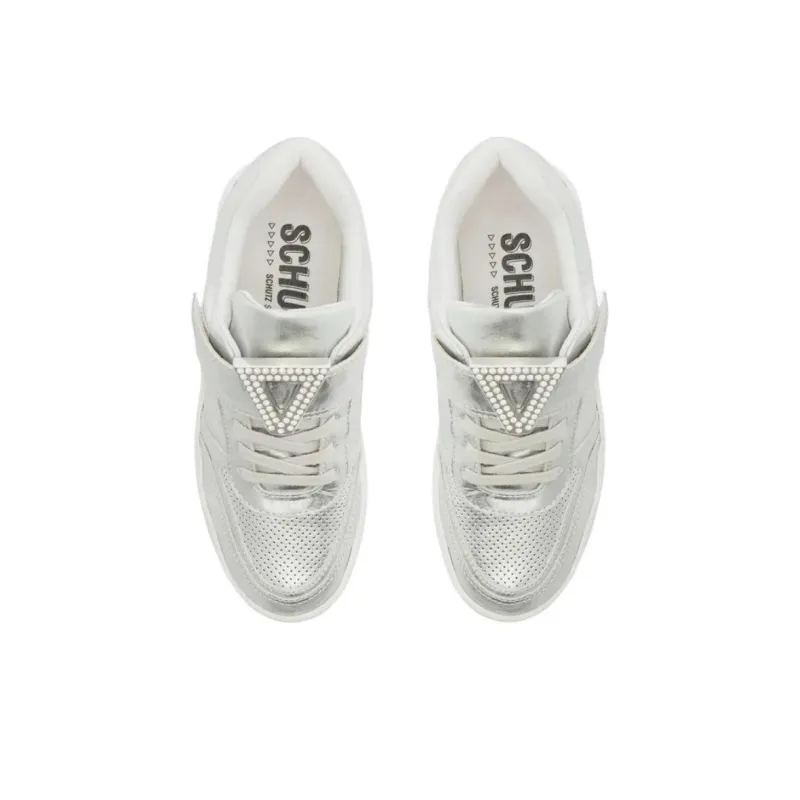 Schutz Low-Top Skateboard Shoes Women's Silver-4