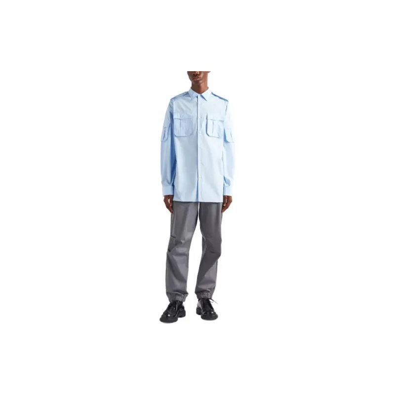 PRADA Flap Pocket Long-Sleeved Shirt-1