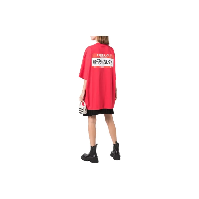Vetements T-Shirts Unisex Red-3