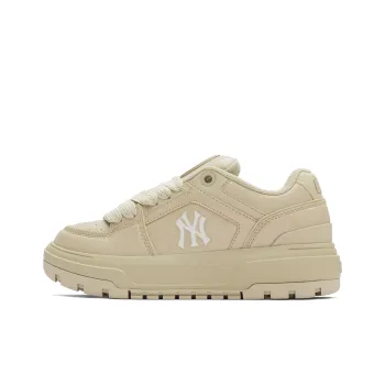 MLB Chunky Liner Anti Slip Wear Resistant Low Top Skateboard Shoes Unisex Beige Yellow