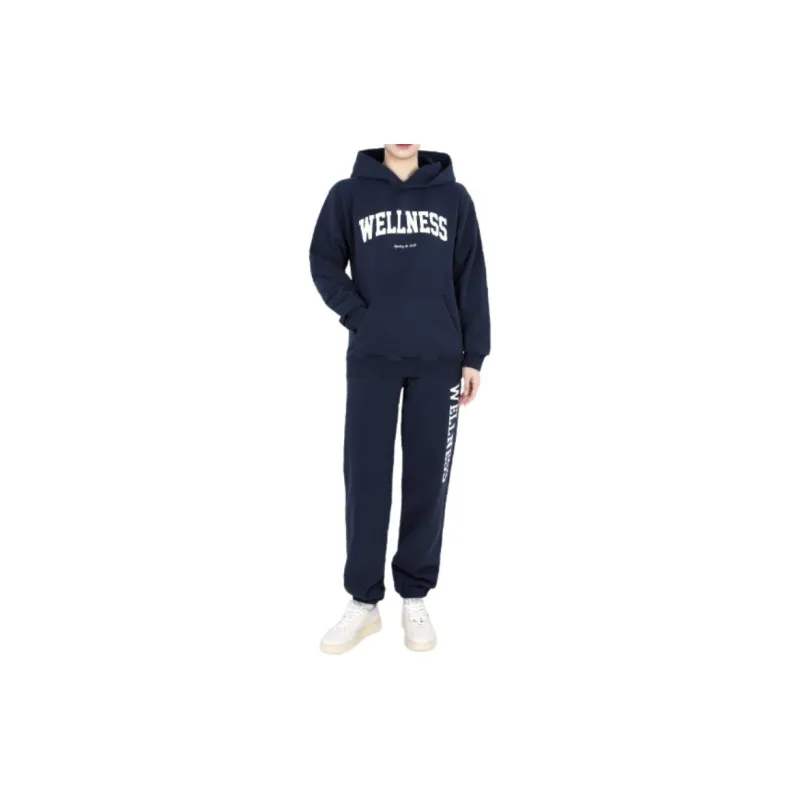 SPORTY & RICH Logo Printed Tapered Leg Trousers-4