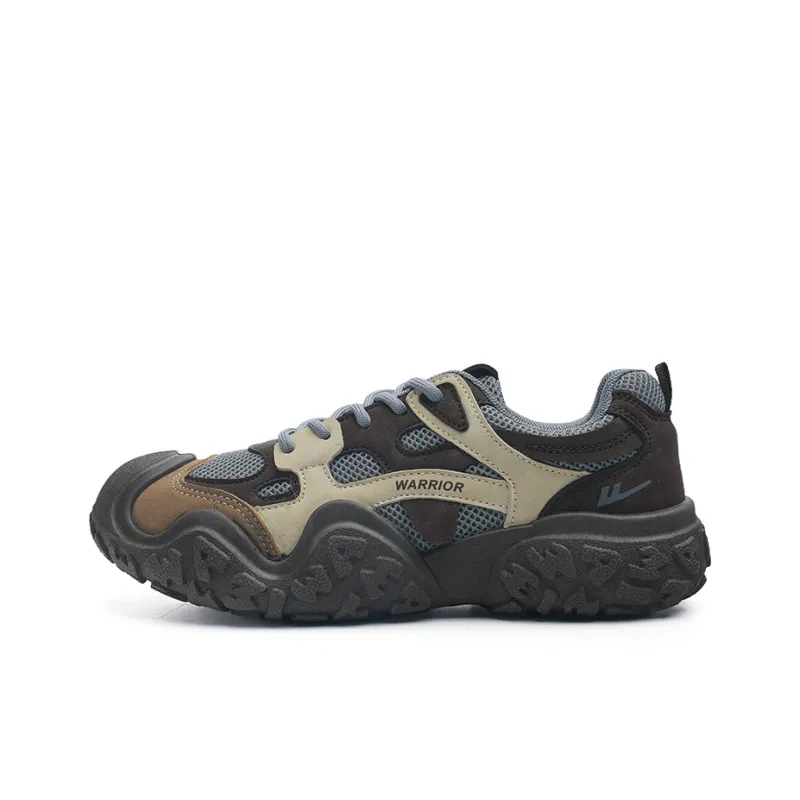 Warrior Chunky Sneakers Lightweight Low Top Casual Shoes Women's WXYS 4518Z Gray Brown 1.0-0