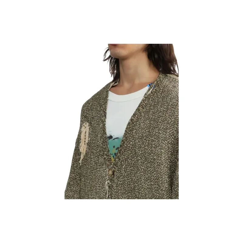 R13 Jumbo Distressed Tweed print Cardigan-5