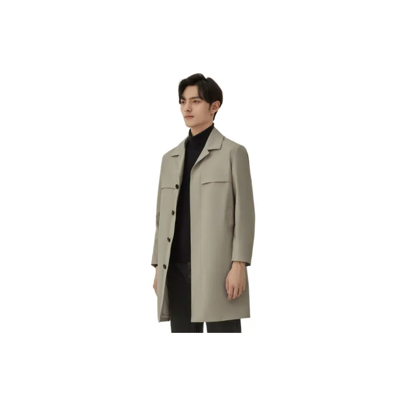 ZIOZIA Trench Coats Men Khaki-1