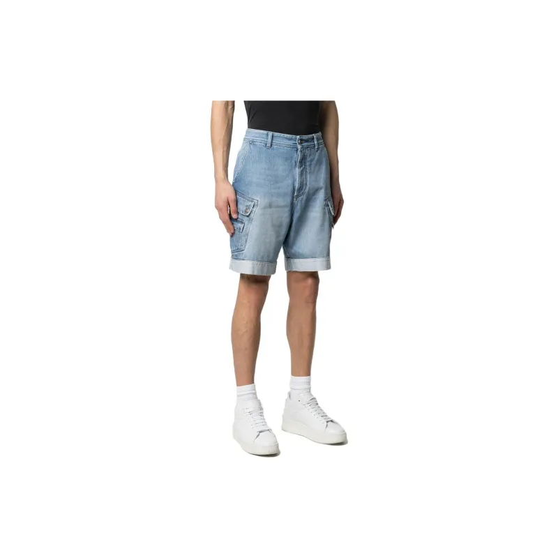BALMAIN Denim Shorts Men Blue-3