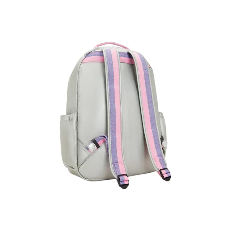 Kipling Polyamide Backpack Large Size Unisex Metallic Silver/Blue/Fuchsia/Black-7