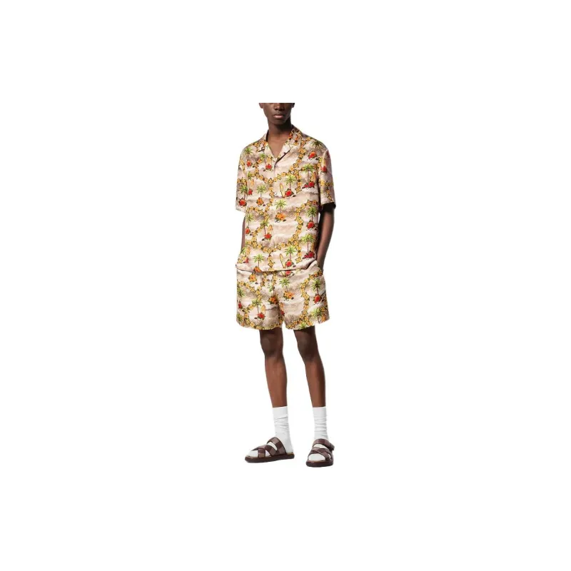 LOUIS VUITTON Monogram Silk Drawstring Shorts-1