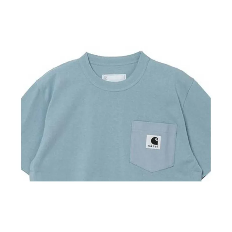 Carhartt Wip X Sacai X Carhartt WIP FW23 Co-branded Series T-Shirts Unisex Sky Blue-3