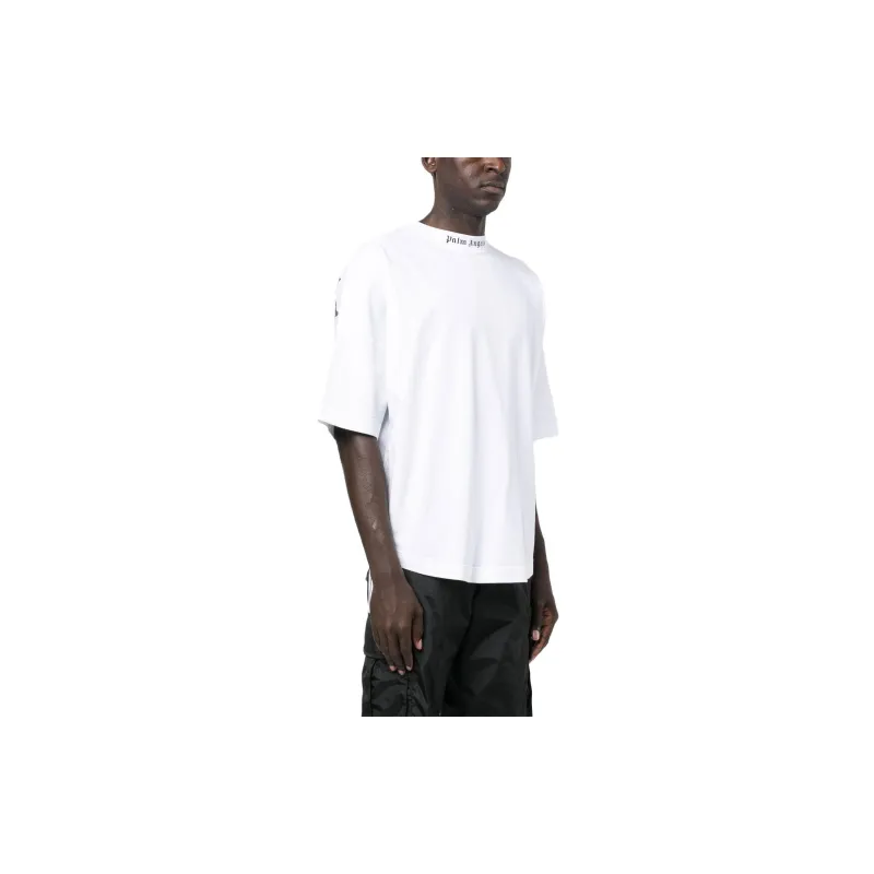 PALM ANGELS Logo Printed Crewneck T Shirt-3
