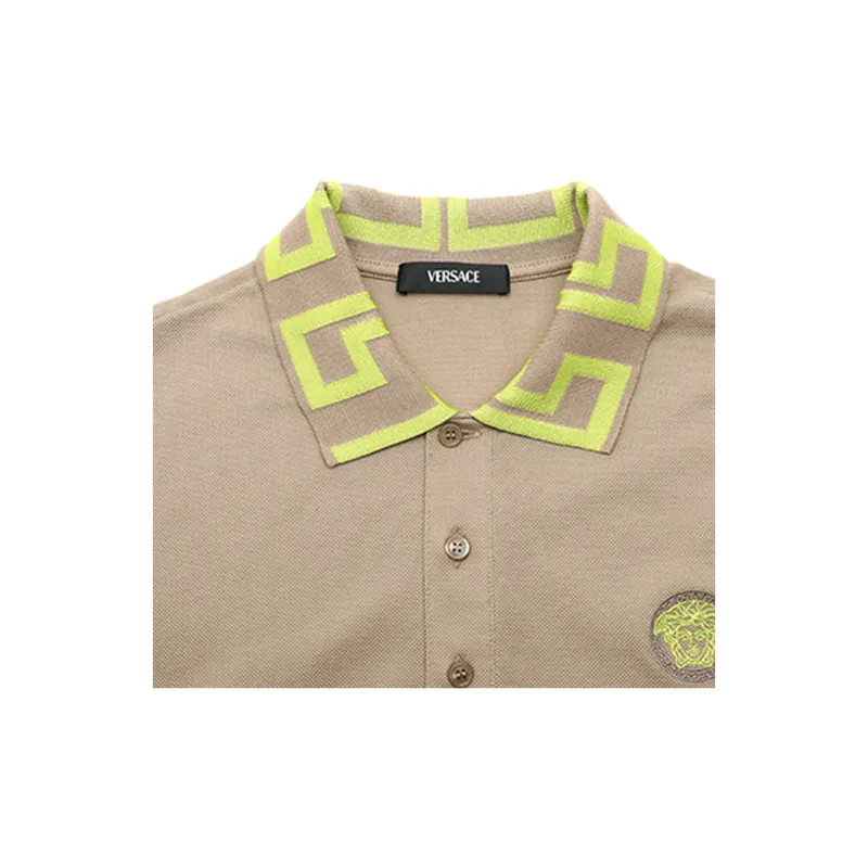 VERSACE Medusa Embroidered Short Sleeved Polo Shirt-3