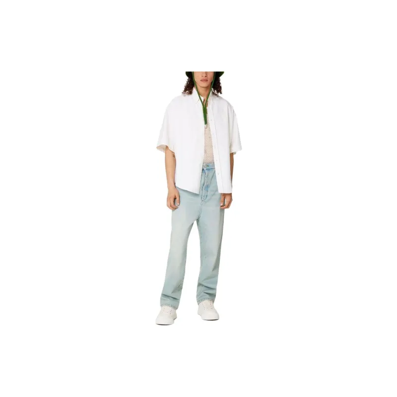 Ami Logo Patch Wide Leg Jeans-1