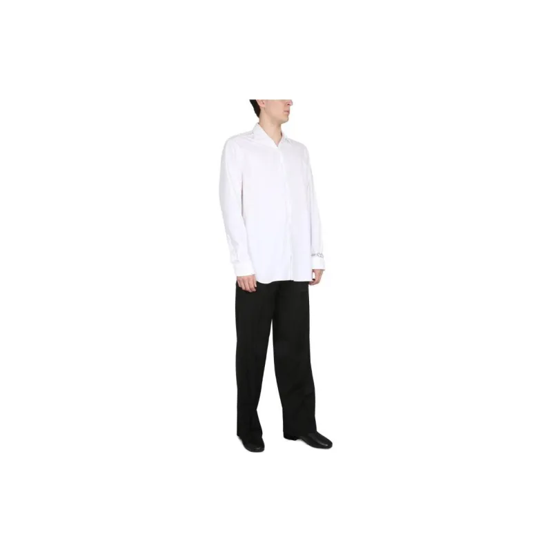 RAF SIMONS Mesh detail Cotton Shirt-2