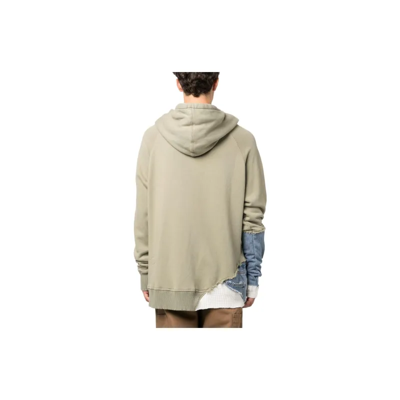 GREG LAUREN Layered Drawstring Jersey Hoodie-2