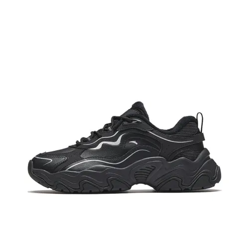 Anta Meteorite Cushioning Wear Resistant Low Top Casual Shoes Women's Black Silver