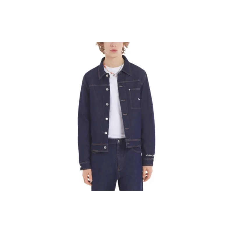 Maison Kitsune Logo embroidered Denim Jacket-2