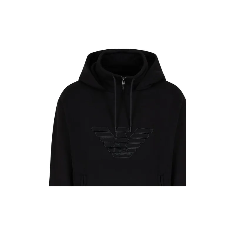 EMPORIO ARMANI Hooded Jersey Sweatshirt With Embossed Domed Logo-5