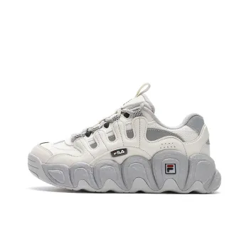 FILA Croissant Anti Slip Wear Resistant Low Top Running Shoes Women's White Gray