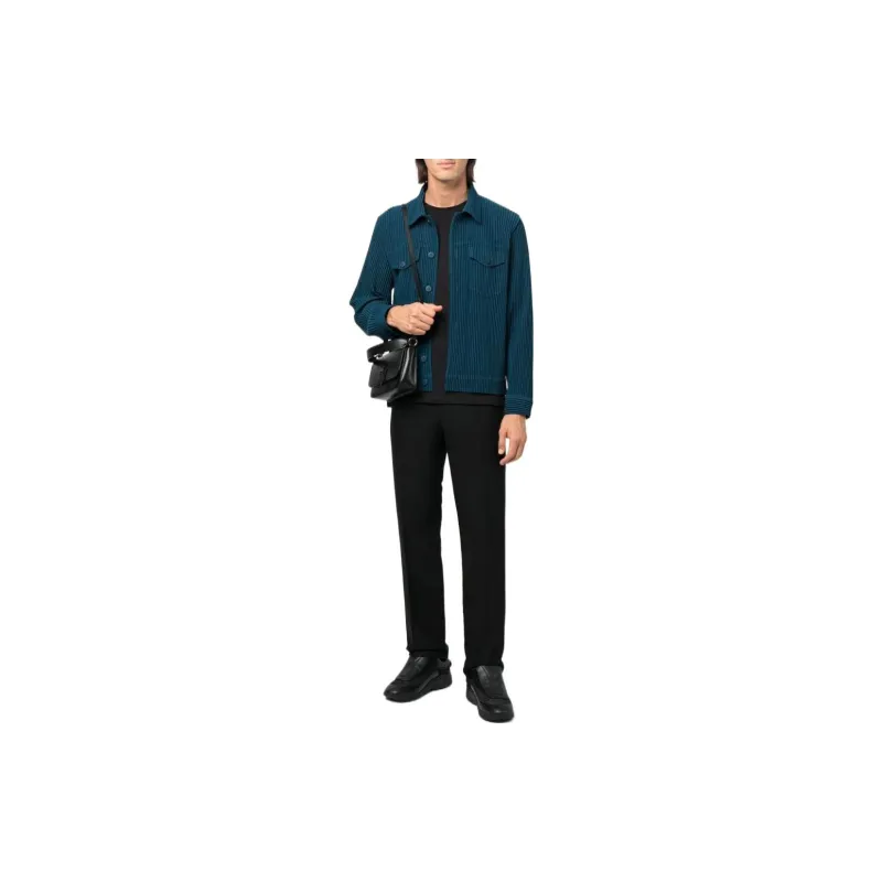 Homme Plissé Issey Miyake Shirts Men Blue-1