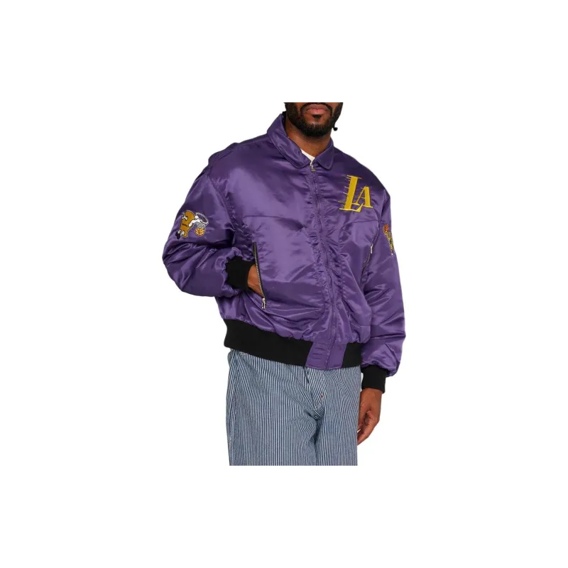 Brain Dead x NBA FW23 Baseball Jacket Unisex Purple-3