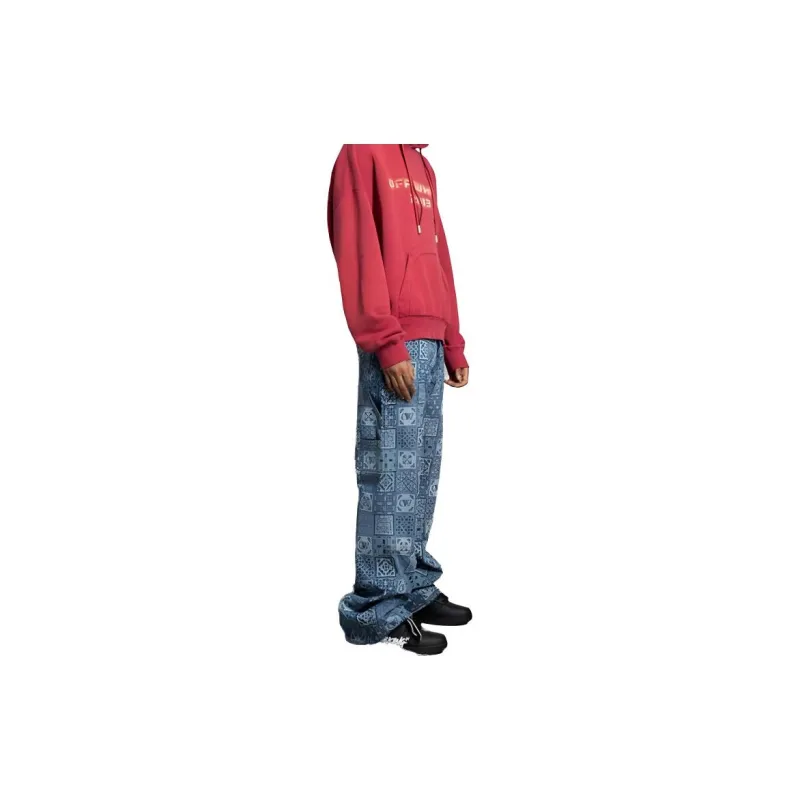 OFF WHITE Logo print Flared Carpenter Jeans-4