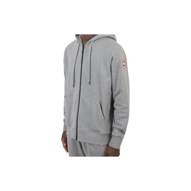 Canada Goose Logo Patch Zip Up Drawstring Hoodie-3