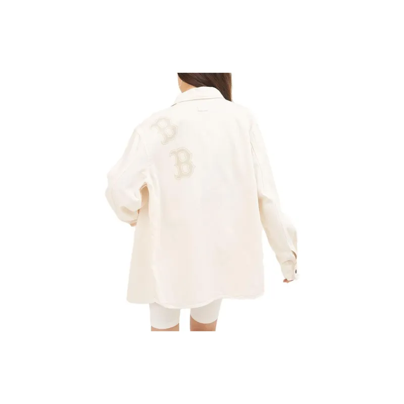 MLB Denim Jackets Unisex Cream-2