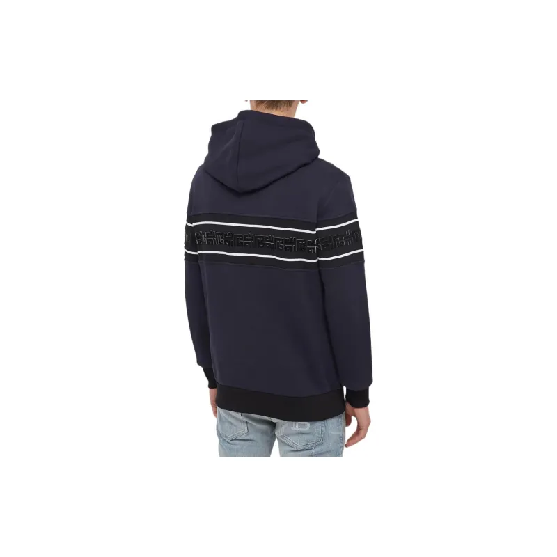 BALMAIN Flocked Monogram-stripe Hoodie-3