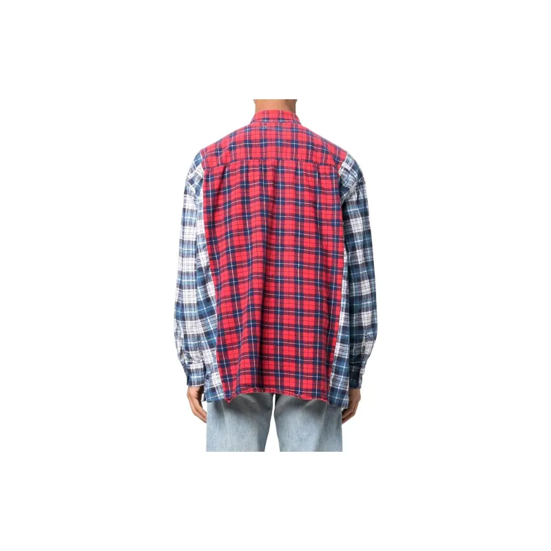Needles Flannel Shirt Ribbon Wide Shirt-2