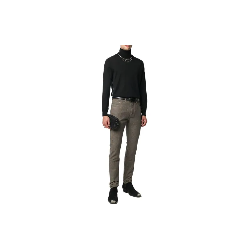 SAINT LAURENT Knitted Sweatpants Men Light Brown-2