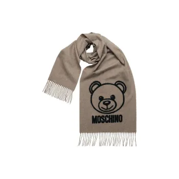 MOSCHINO Milu Wool Knit Scarves Unisex Brown