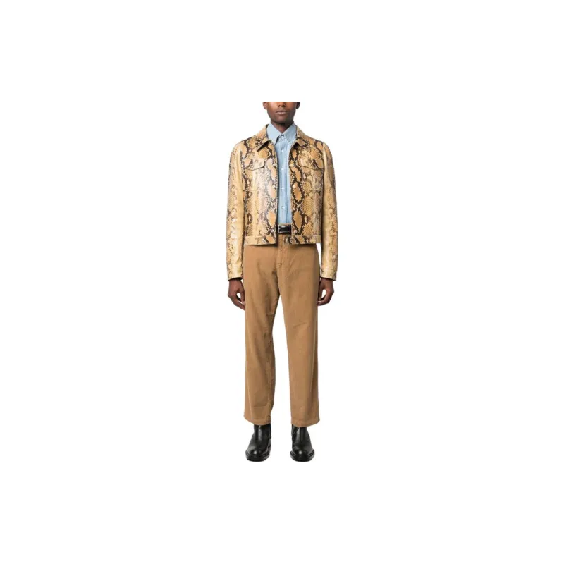 BALLY Leather Jackets Men Beige-2