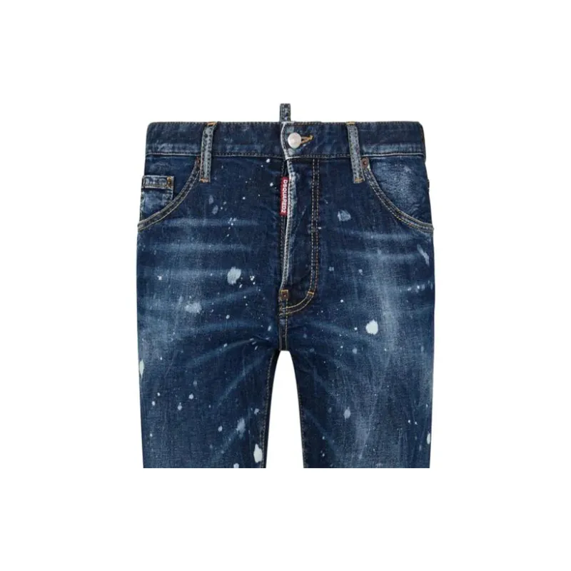 DSQUARED 2 Sprayed Effect Straight Leg Distressed Jeans-5