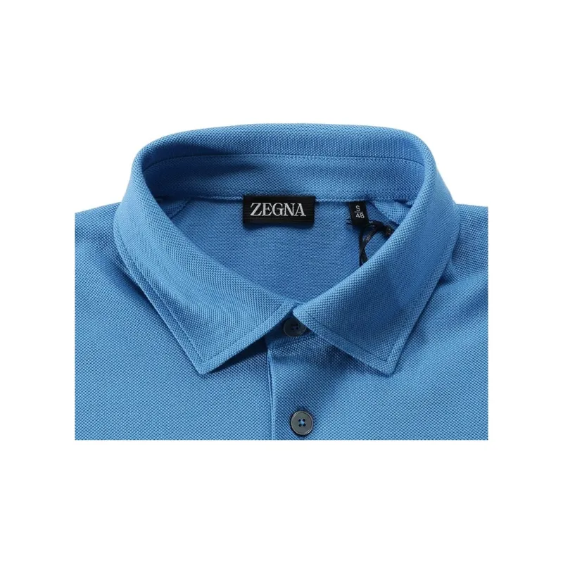 Zegna SS24 Polo Shirt Men's Bright Blue-2