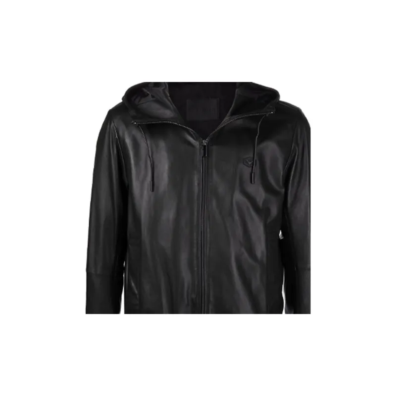 EMPORIO ARMANI FW21 Leather Jacket Men's Black-5